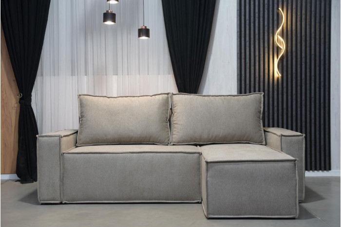 Угловой диван АМИА Хит Г бежевый — удобный диван-кровать с механизмом пантограф