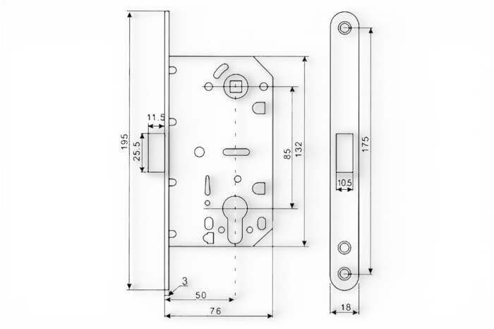 Замок 410 C PVC 85*50 BLK