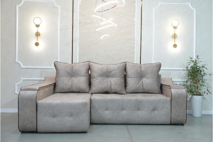 АМИА Угловой диван Премиум 7 Оттенок бежевого