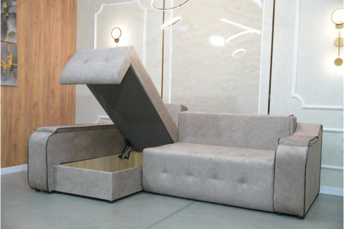 АМИА Угловой диван Премиум 7 Оттенок бежевого