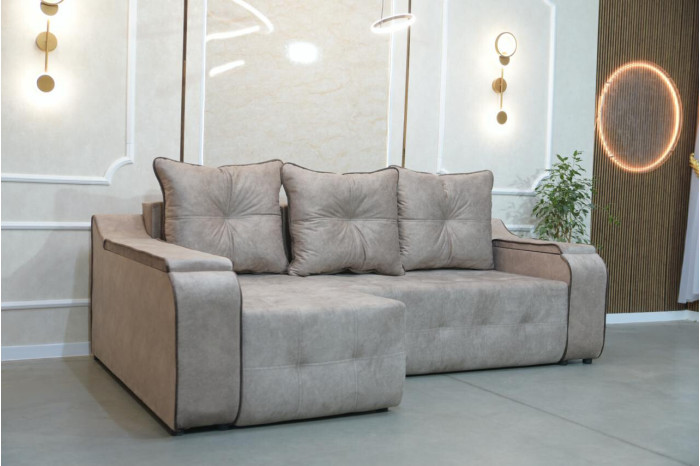 АМИА Угловой диван Премиум 7 Оттенок бежевого