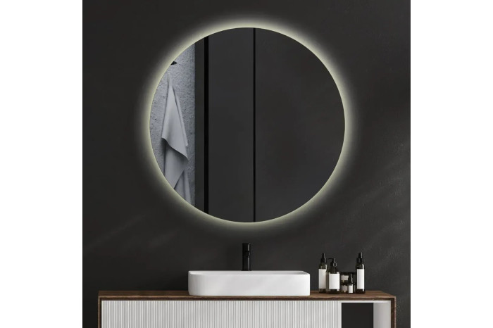 Зеркало круглое 40 см фоновая подсветка – нимфея альба.