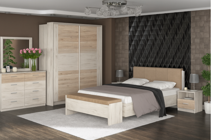 Комод Кім 8Ш 138х42х91 Крафт білий/Санремо