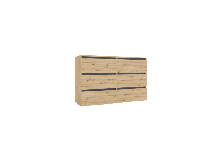 Комод Ідея К76/120/2х3Ш 120х42х76 Артизан/Сірий графіт