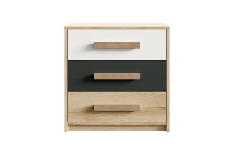 Комод Айго 3Ш 83х39х84 Бук песочный/Пельтро