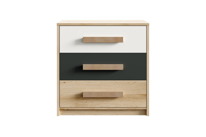 СОКМЕ Комод Айго 3Ш 83х39х84 Бук песочный/Пельтро