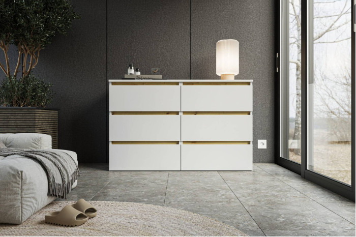 Комод Ідея К76/120/2х3Ш 120х42х80 Крафт сірий/Сатин