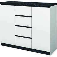 Комод Мия 2Д4Ш 120х40х98 Бетон темный/Нимфея