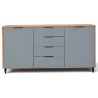 Комод Тайсон 2Д4Ш 150х45х90 дуб сельверджек/серый графит