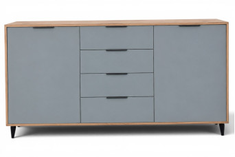 Комод Тайсон 2Д4Ш 150х45х90 Дуб сiльверджек/Сірий графіт