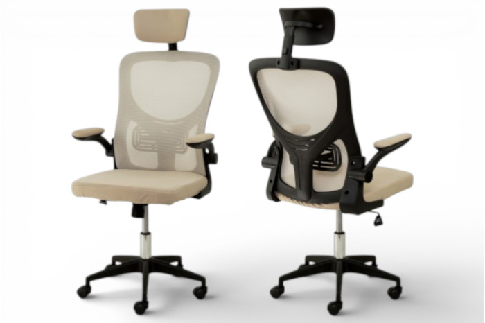 Крісло офісне Тонус Чорний/Бежевий