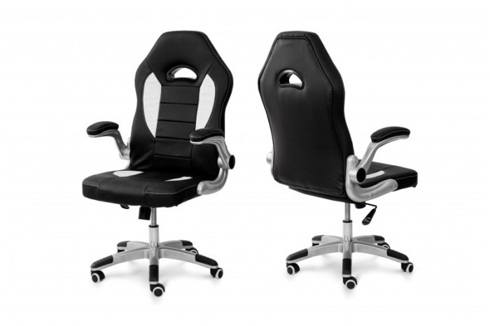 Крісло офісне Плей Чорний Білий
