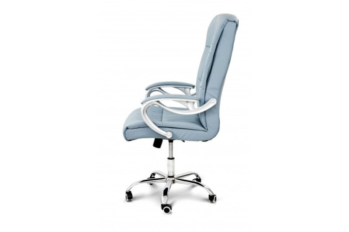 Крісло офісне Ентер Хром Сіро-блакитний