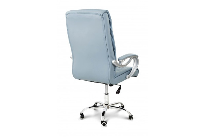 Крісло офісне Ентер Хром Сіро-блакитний