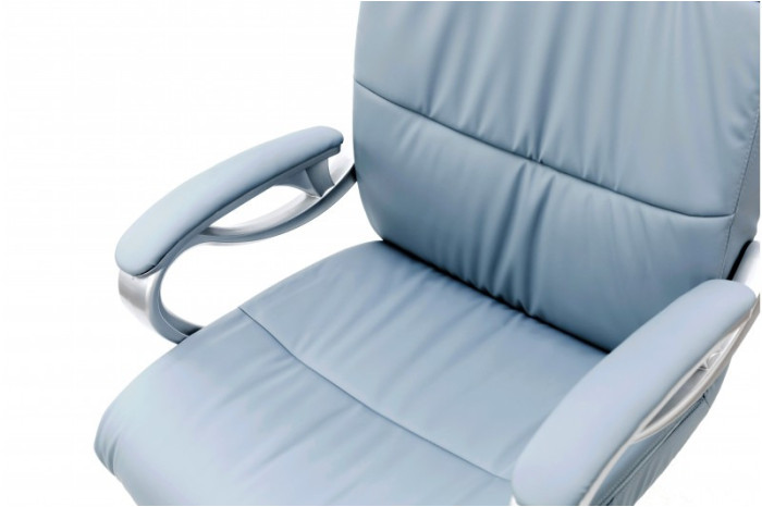 Крісло офісне Ентер Хром Сіро-блакитний