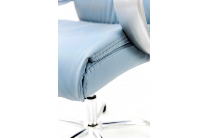 Крісло офісне Ентер Хром Сіро-блакитний