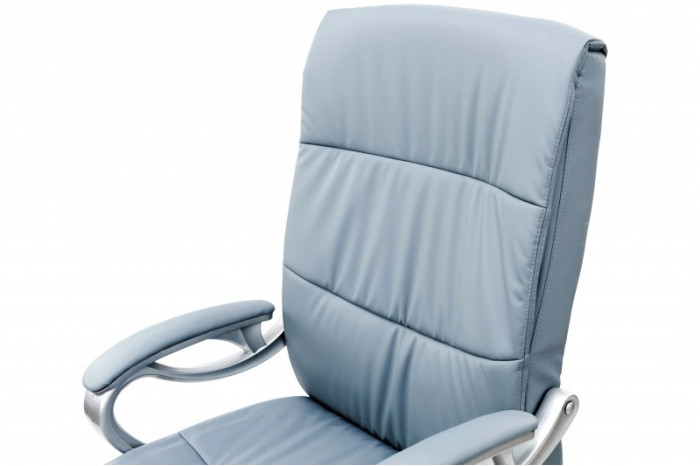 Крісло офісне Ентер Хром Сіро-блакитний