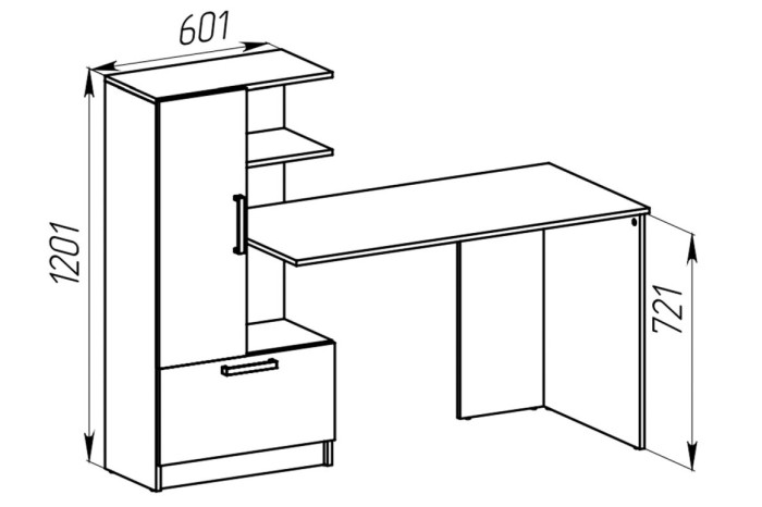 Гарант Стол письменный Стандарт левый 150х60х120 Артизан/Антрацит