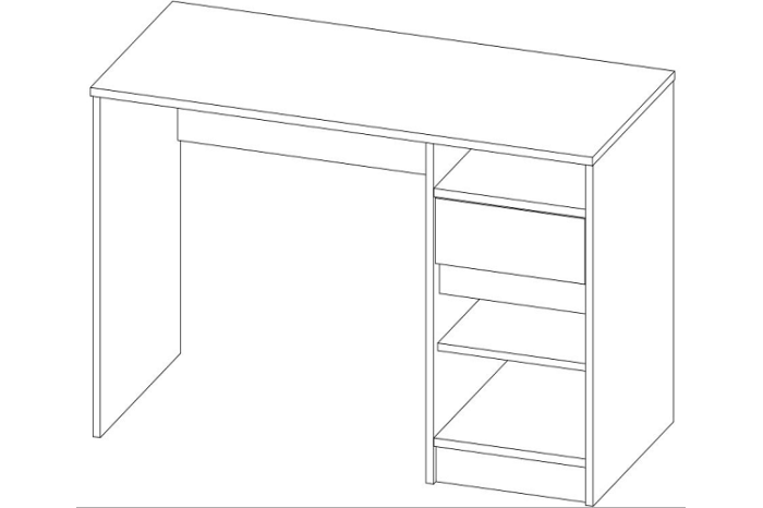 СОКМЕ Стол письменный Бум 120х54х75 Дуб Атисан/Серый шифер