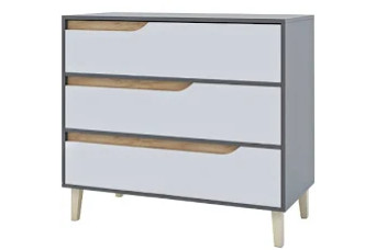 Комод WOOD 3Ш 100х50х75 Антрацит/Білий