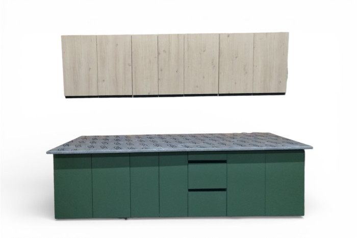 Кухня Тина 2.6м Дуб королевский/Зеленый дымчатый