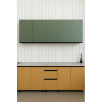 Кухня Тина 2м Зеленый дымчатый/Ириска