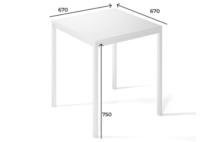 Стол обеденный Brevity Loft Mini 67х67х75 Белый