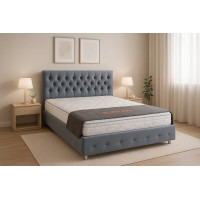 Ліжко Беатріс мет. 160х200 Відтінок сірого