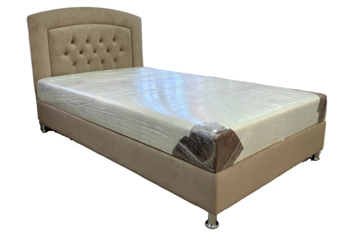 Кровать Виктория 120х200 Оттенок коричневого Алюр премиум лате (Артекс)