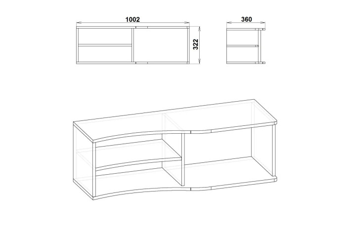 Полиця навісна П-1 Сонома