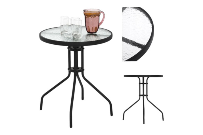 Стол Bistro круглый стекло D60 Черный