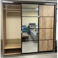 Шкаф-купе ПВ 2.1+2.1+2.6 240х60х240см Крафт золотой