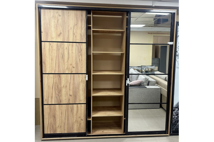 Шкаф-купе ПВ 2.1+2.1+2.6 240х60х240см Крафт золотой