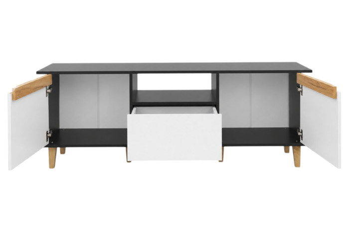 Тумба під ТВ WOOD 160х40х60 Антрацит/Білий