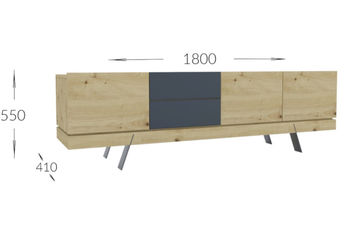 ТБ-Тумба Амбер S 180х41х55 Крафт білий/Антрацит