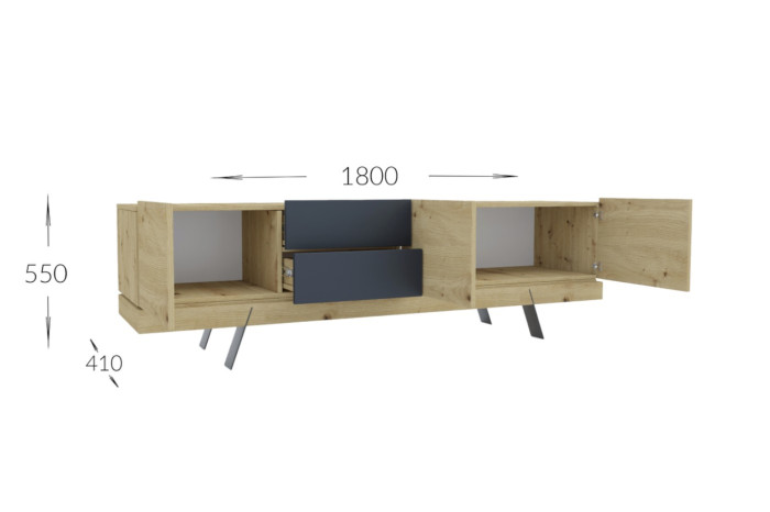 ТБ-Тумба Амбер S 180х41х55 Крафт білий/Антрацит
