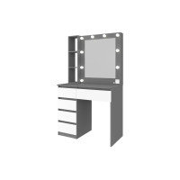 Стол визажиста №1 90х50х160 Серый графит/Нимфея Альба