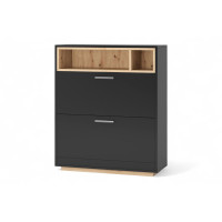 Тумба для обуви Хайди 85х32х109 Артизан/Антрацит