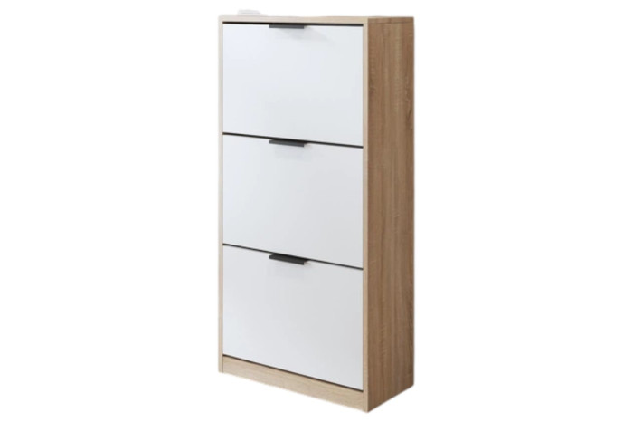 Феникс Тумба для обуви Борнео 3 45х26х113 Сонома/Белый