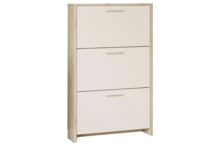 Тумба для обуви Рене 3Д Дуб белый/Сатин