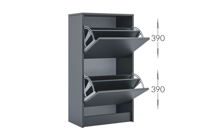 Тумба для взуття Рольф 50х28х94 Сірий графіт