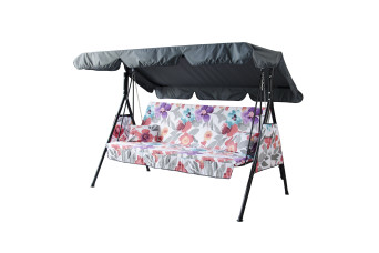 Качеля садовая "Дача" (Бязь, Цветы акварель)
