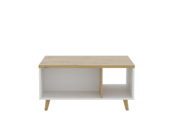 Стол журнальный Фортуна 90х50х42см Белый/Дуб артисан