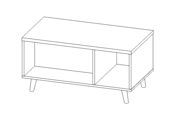 Стіл журнальний Фортуна 90х50х42 Білий/Дуб артисан