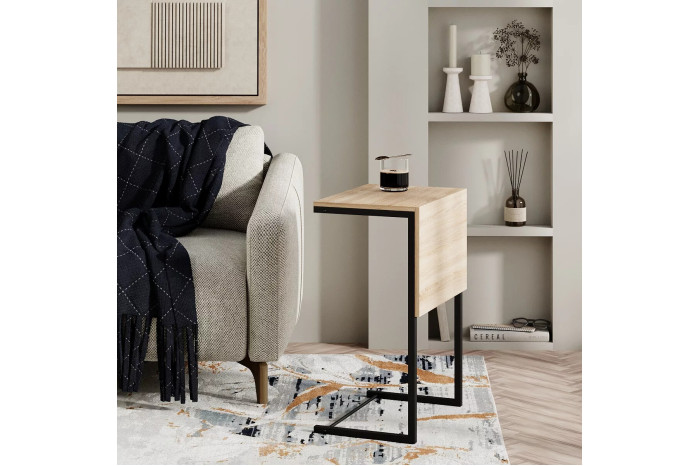 Стол журнальный Just Fiji 44х34х66 Черный/Дуб сонома