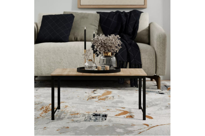 Стол журнальный Just Fiji 44х34х66 Черный/Дуб сонома