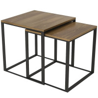 Стол журнальный Ascet 2в1 53х53х53см Черный/Дуб барокко