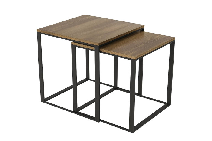 Стіл журнальний Ascet 2в1 53х53х53 Чорний/Дуб бароко