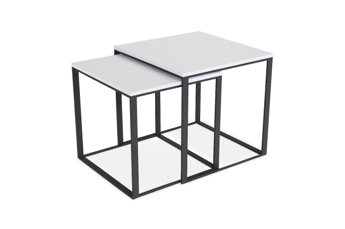 Стол журнальный Ascet 2в1 53х53х53см Белый бриллиант