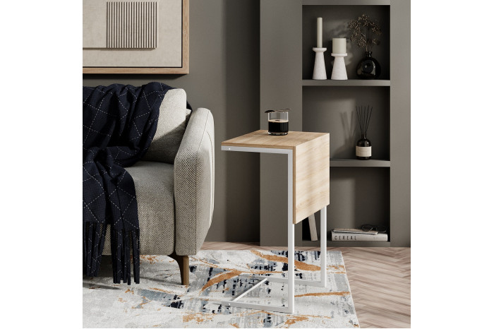 Стол журнальный Just Fiji 44х34х66 Белый/Дуб сонома